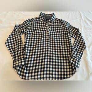 Tommy Hilfiger Womens Navy and White Checkered Shirt Size S/P